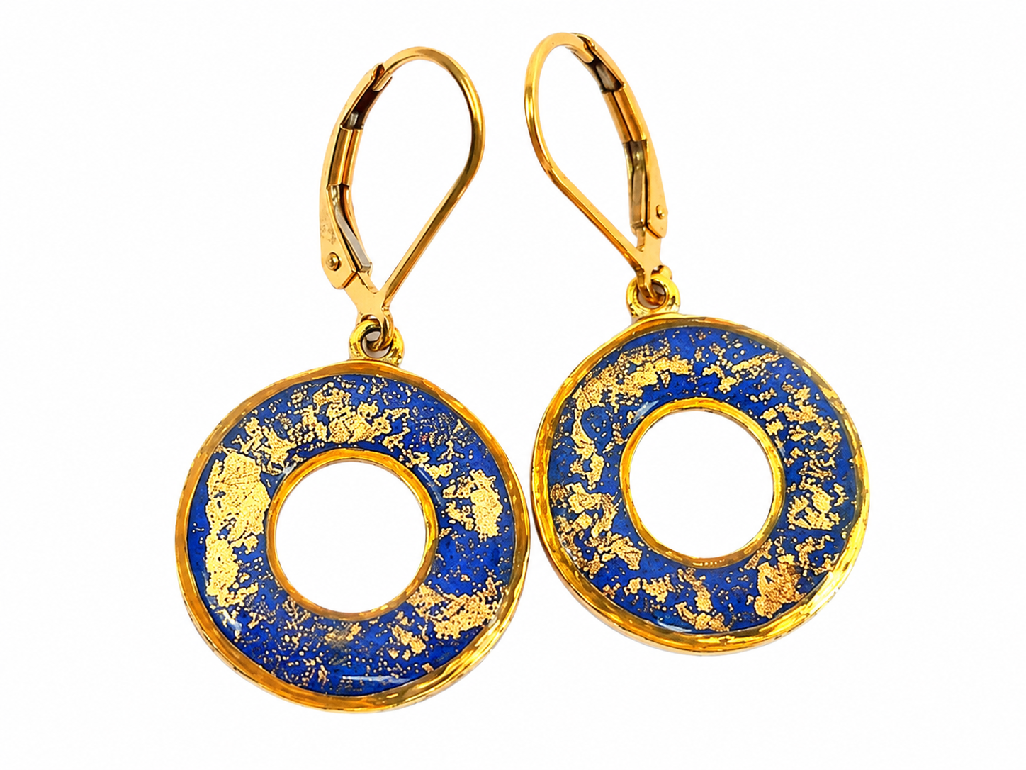 Blaue Creolen, Boho Stiel, Hila Welner