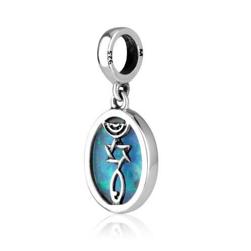 Anhänger/Charm Ichthys mit Opal