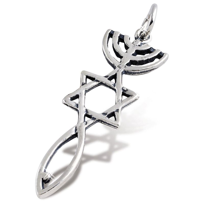 Anhänger Menora-Davidstern-Ichthys Anhänger Menora-Davidstern-Ichthys