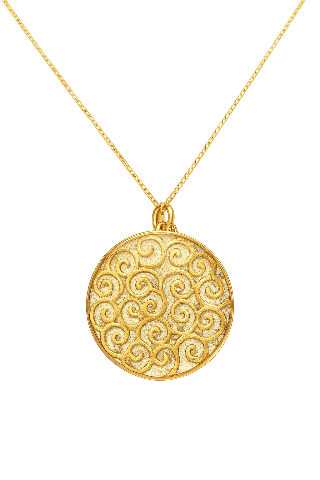 Filigrane Goldhalskette mit Spiralen