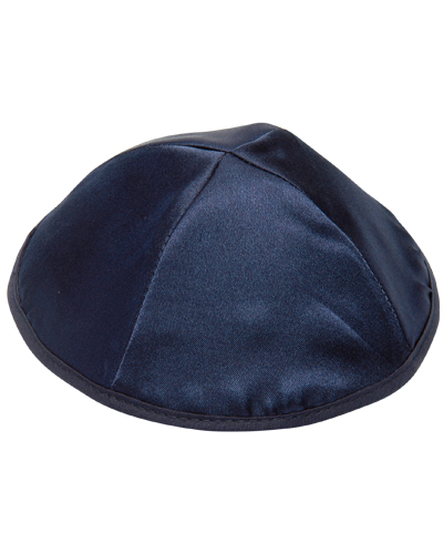 Kippa aus blauem Satin