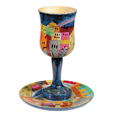 Kidduschbecher Emanuel, handbemalt