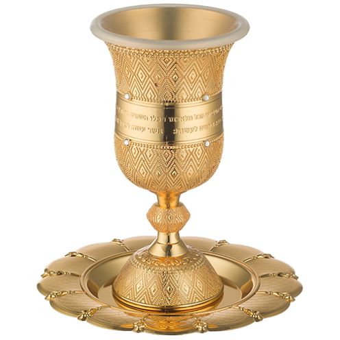 Kidduschbecher goldfarben