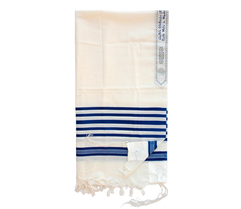 Tallit aus Wolle, blau-weiß 30
