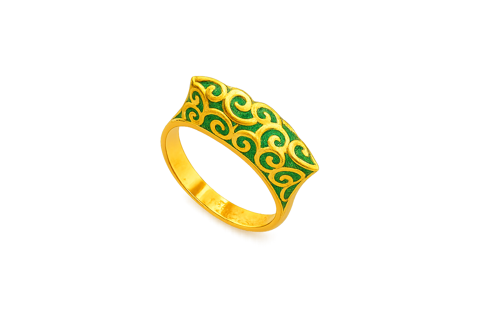 Türkiser Goldring mit Spiralen, Hila Welner