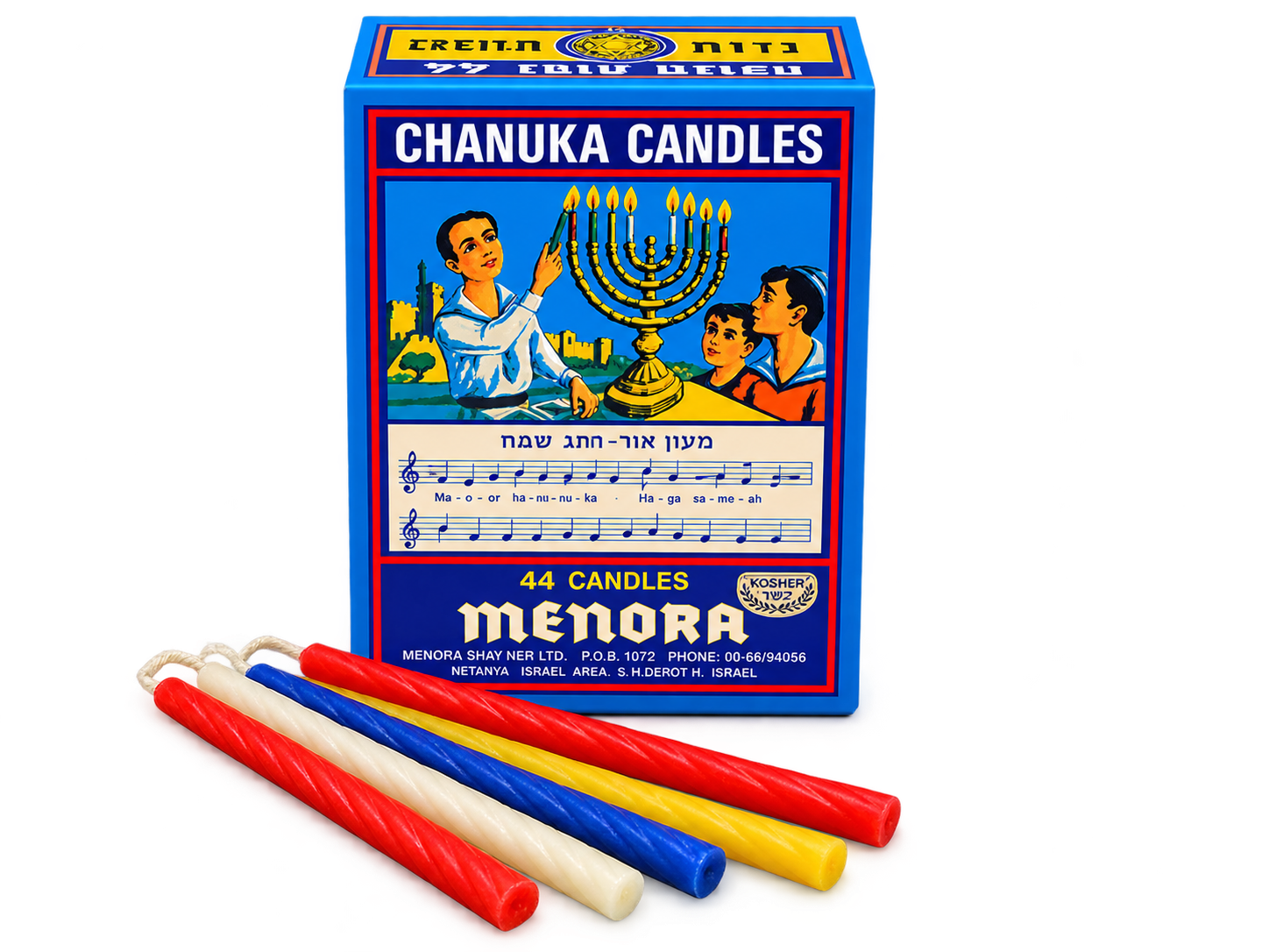 Bunte Chanukkakerzen, klein