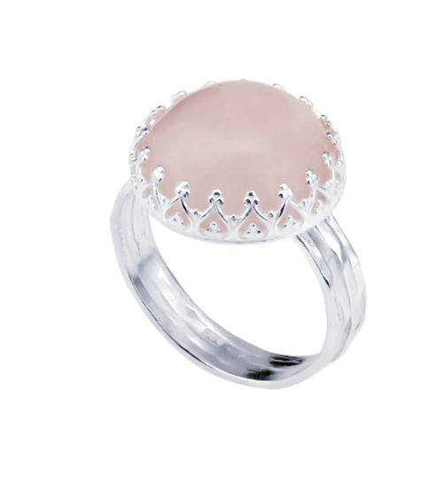 Silberring mit Rosenquarz