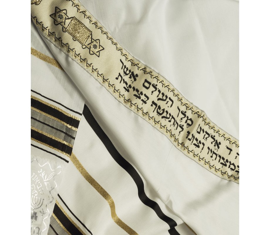 Tallit, schwarz-gold 40