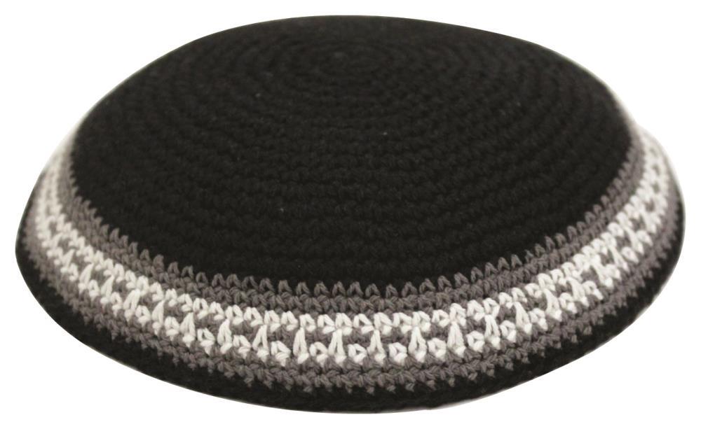 Gehäkelte Schwarze Kippa