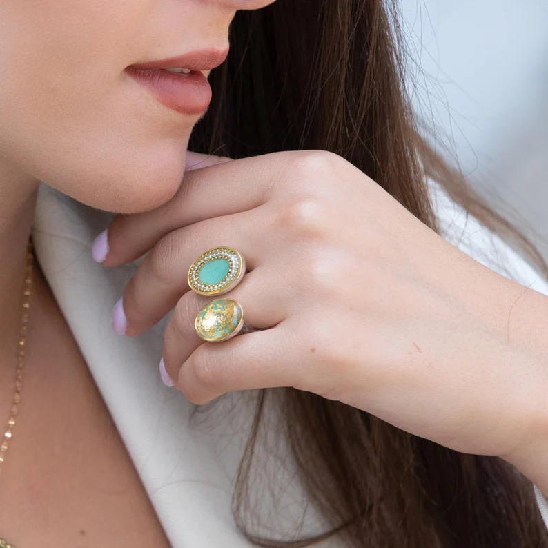Statement-Ring Türkis, Hila Welner