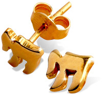 Chai Ohrstecker, vergoldet