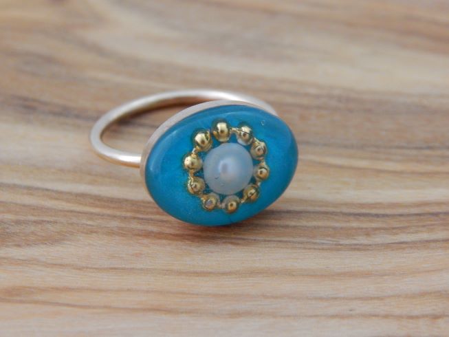 Zarter Ring in Türkis