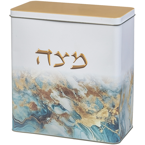 Praktische blau goldene Matzenbox