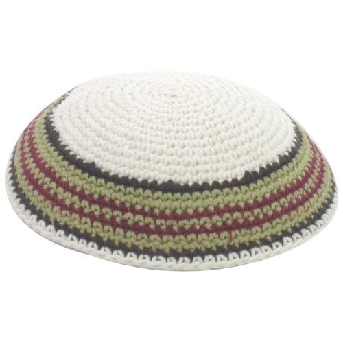 Gehäkelte weiße Kippa