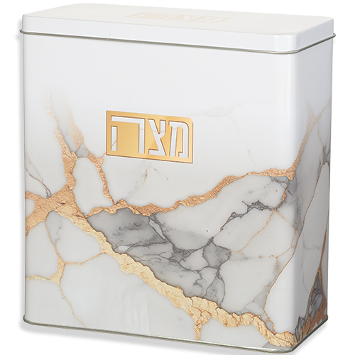Praktische Matzenbox, grau gold Marmor