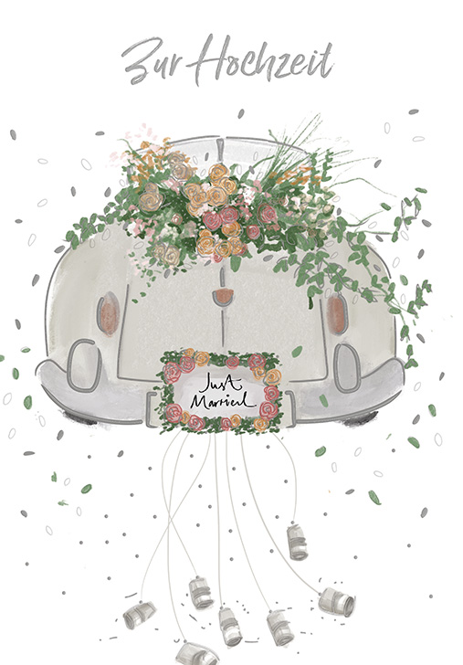 Glückwunsch zur Hochzeit Auto