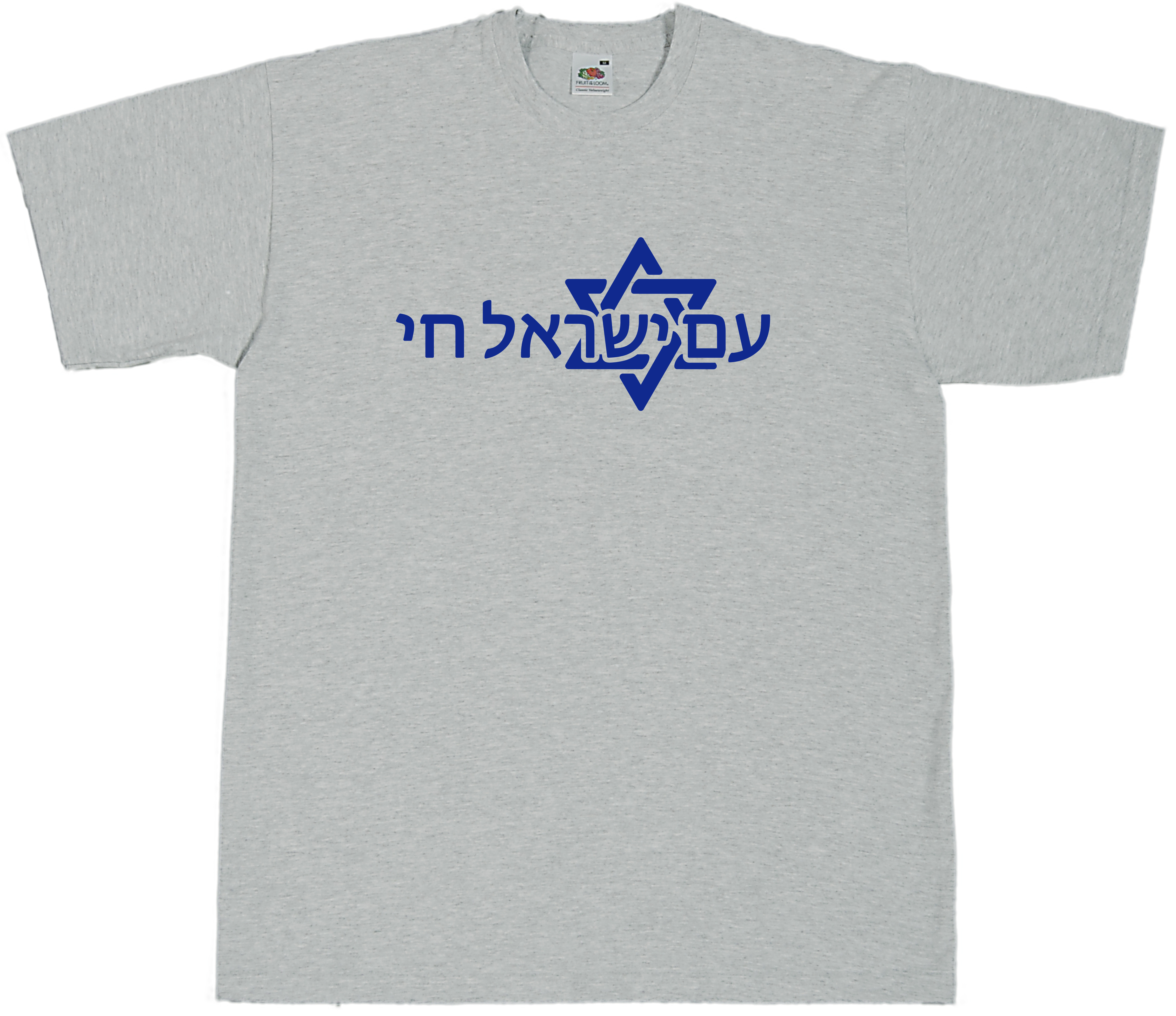 T-Shirt AM ISRAEL CHAI graumeliert