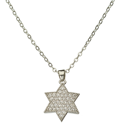 Kette Davidstern, silberfarben