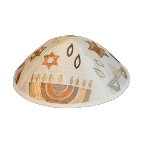 Goldene Kippa, Davidstern - Menora