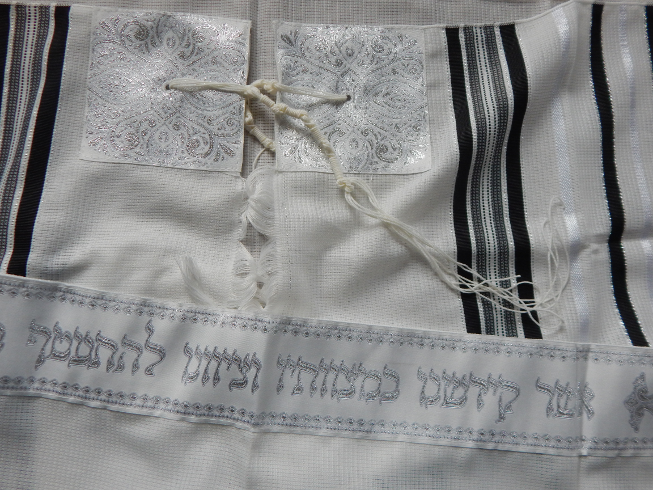 Tallit, schwarz-silber 30