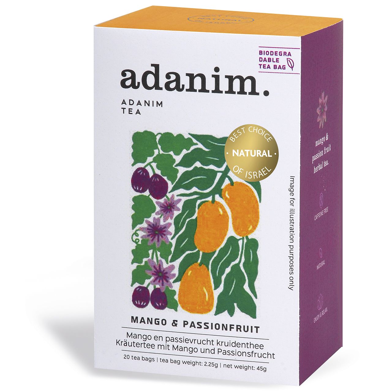 Kräutertee mit Mango und Passionsfrucht, Adanim Kräutertee mit Mango und Passionsfrucht, Adanim