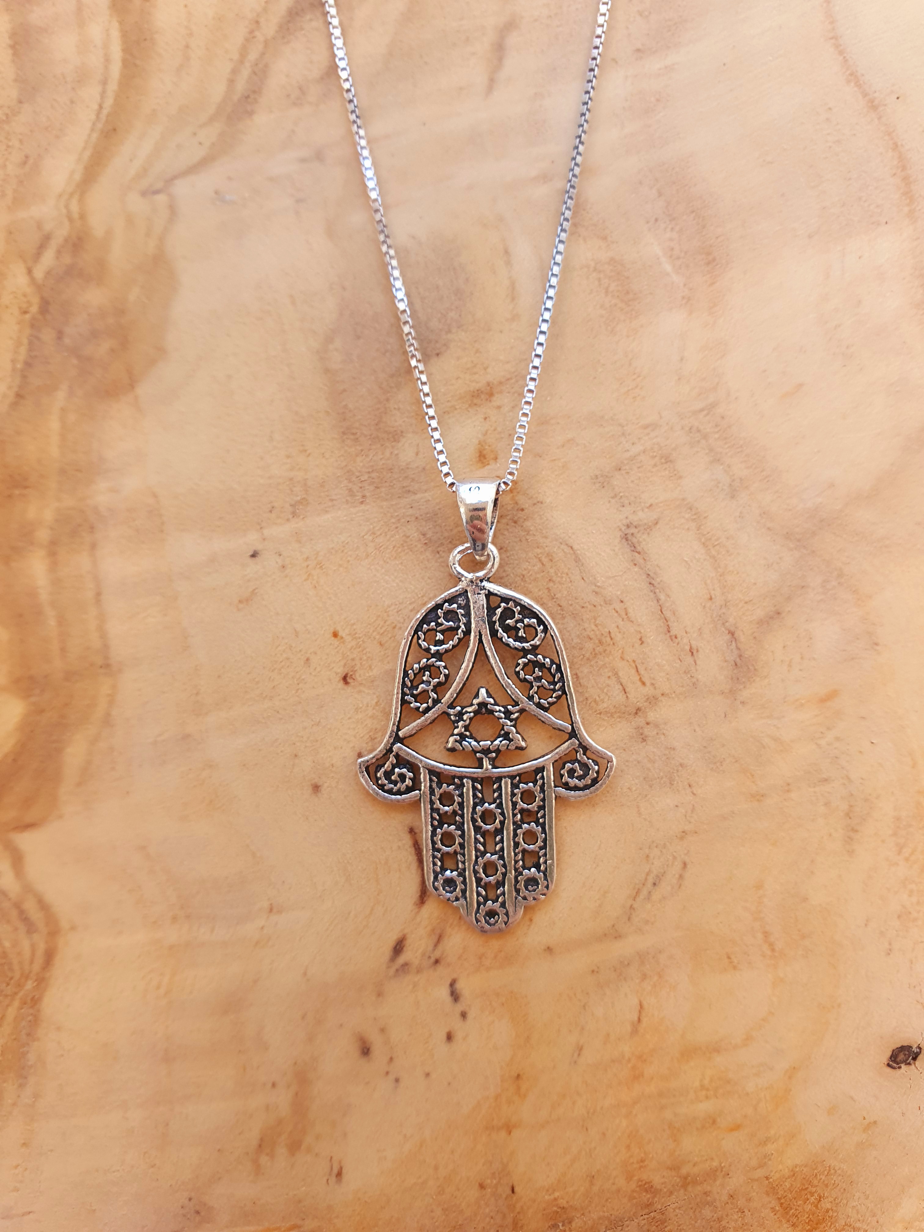 Chamsa Kette mit Davidstern