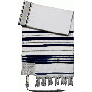 Tallit, schwarz-silber 40