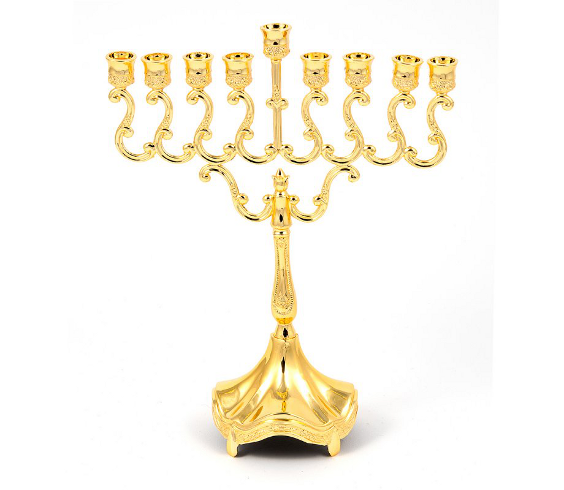 Leichte Chanukkia, goldfarben