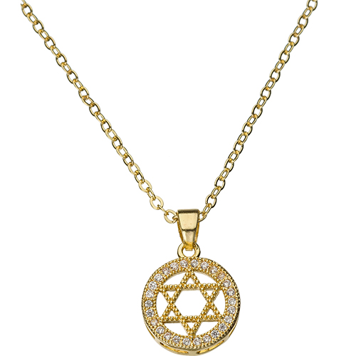 Rodiumkette Davidstern, goldfarben