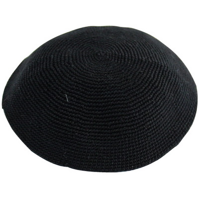 Gehäkelte schwarze Kippa