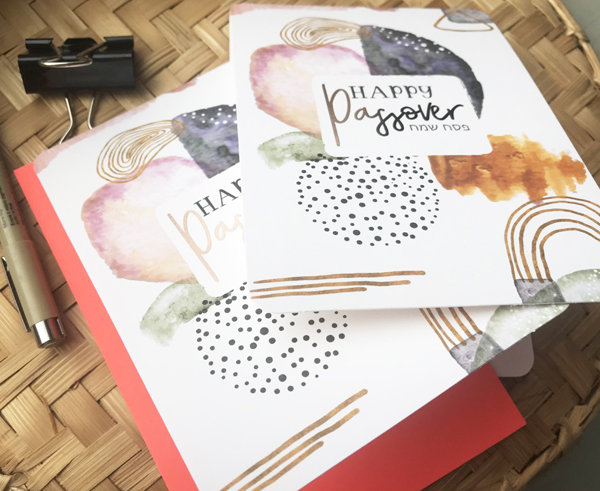 HAPPY PASSOVER AQUARELL - KLAPPKARTE