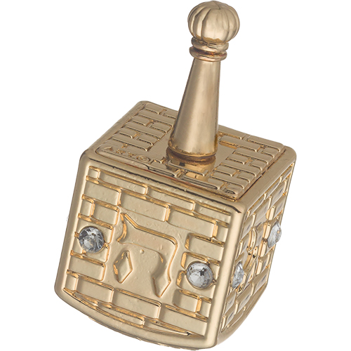 Verzierter Dreidel, golden