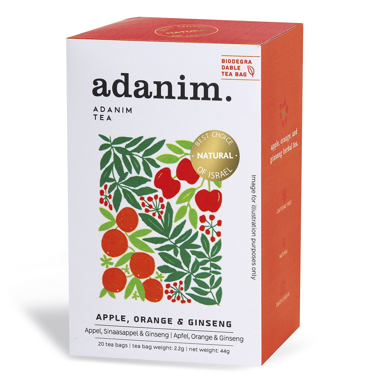 Kräutertee mit Apfel, Orange und Ginseng, Adanim