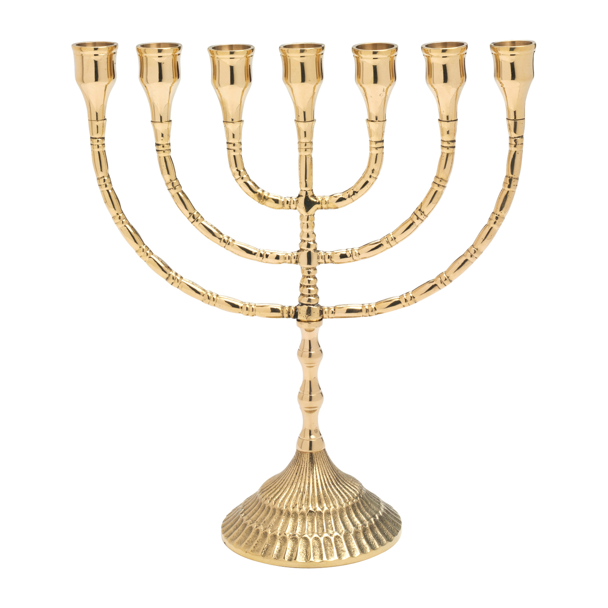 Klassische Menora, groß, Goldfarben