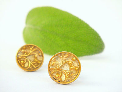 Silberohrstecker Weiß und Golden
