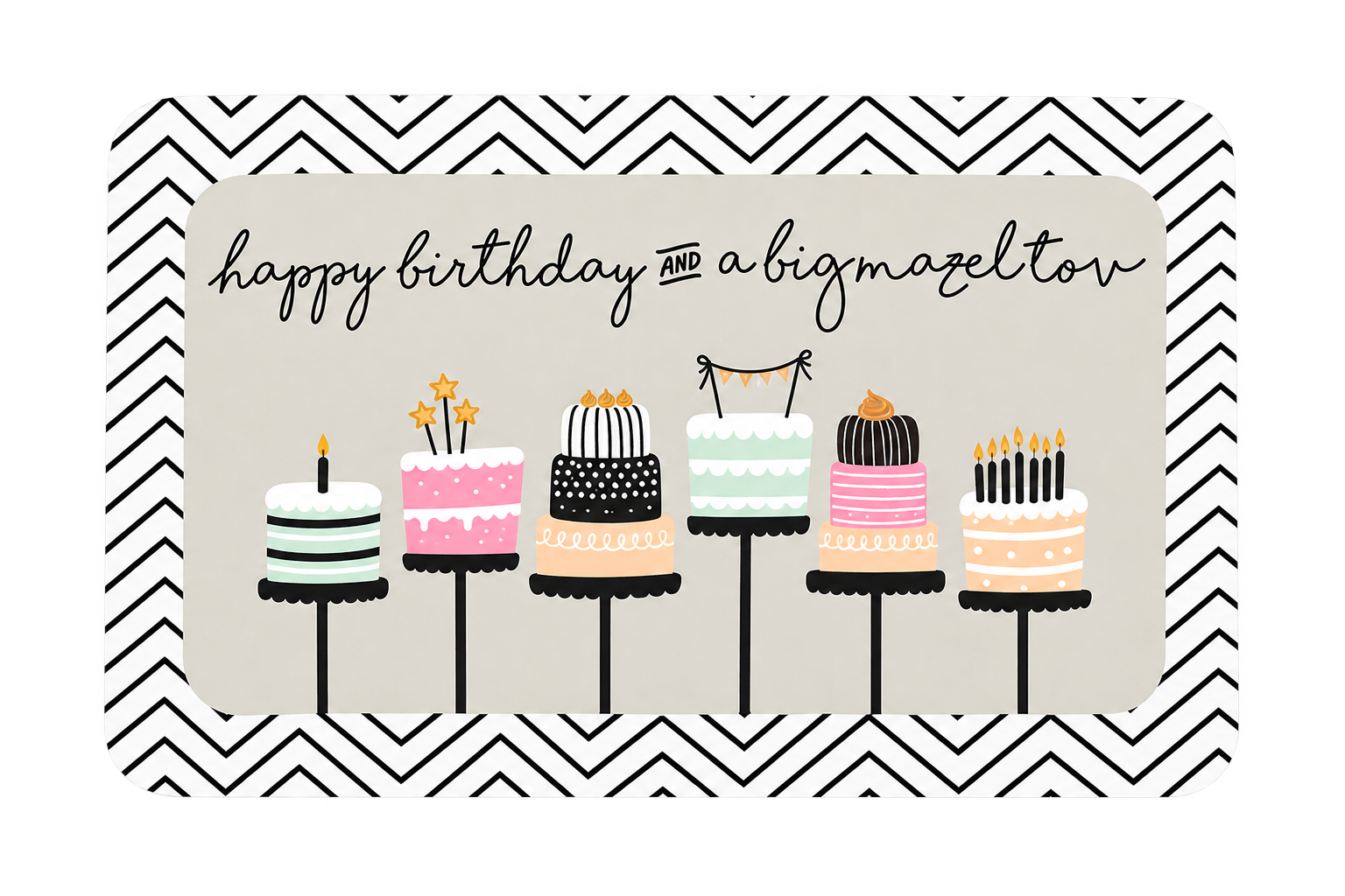 HAPPY BIRTHDAY & A BIG MAZEL TOV - KLAPPKARTE