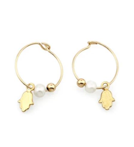 Zarte Creolen in Goldfilled mit Perle