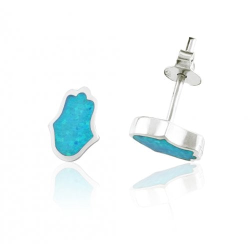 Ohrstecker Chamsa mit Semi-Opal