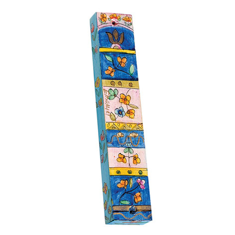 Handbemalte Mesusa L, Blumen