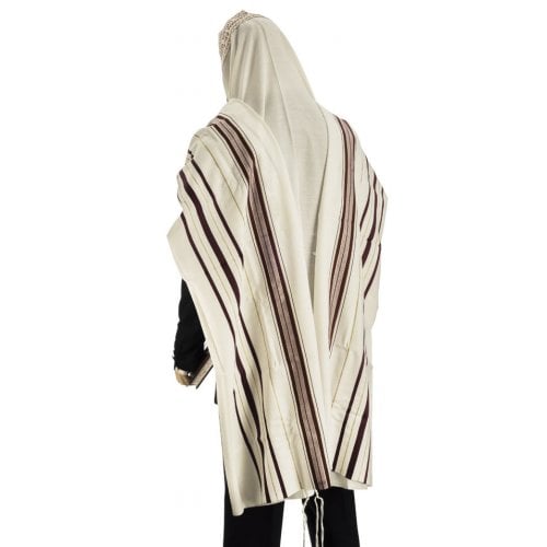 Tallit aus Wolle, rot-gold 50
