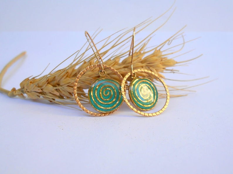 Türkise Spiral Ohrhänger, Hila Welner