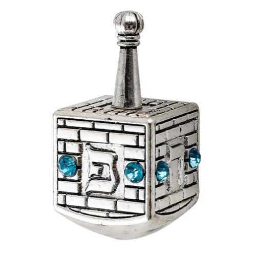 Verzierter Dreidel, silbern