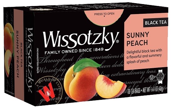 Schwarzer Tee mit Pfirsich, Wissotzky 