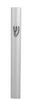 Silberfarbene Mesusa mit Schin Kleine Mesusa matt, Länge: Außen 9 cm, Innen 7 cm = 8,90 Euro