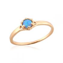 Schmaler vergoldeter Ring mit Opal 